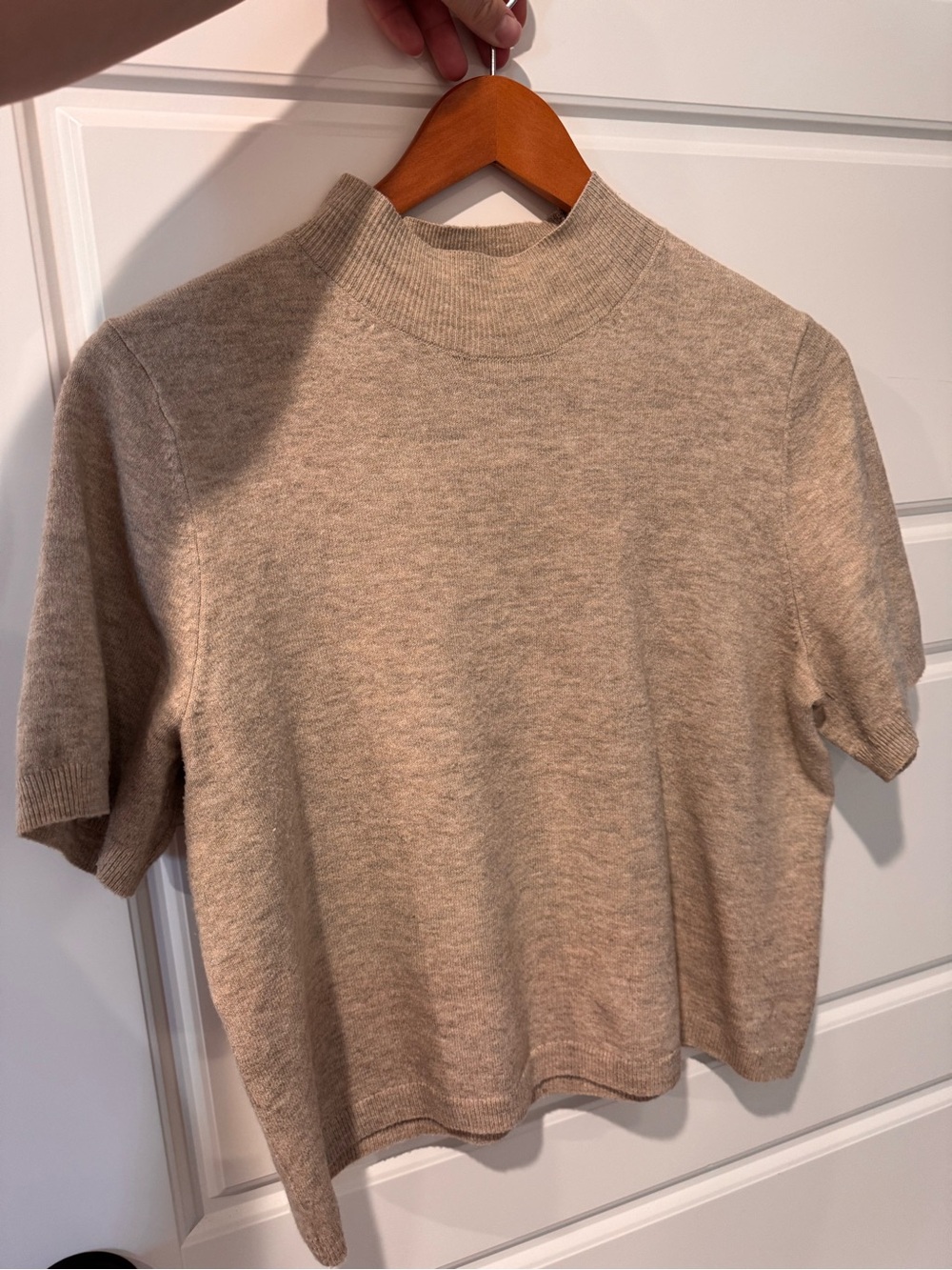 a new day Beige Short-Sleeve Mock Neck Sweater Top